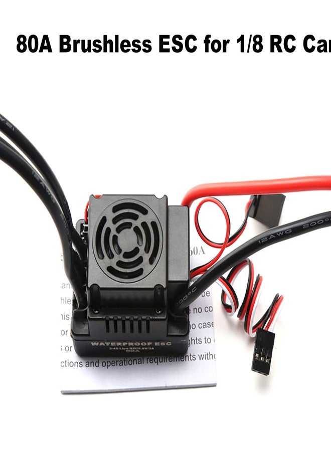 جوليرك وحدة تحكم إلكترونية بالسرعة بدون فرش من GoolRC بقوة 80 أمبير، مزودة بقابس T، 5.8 فولت، 3 أمبير، BEC، لسيارات التحكم عن بعد بمقياس 1/8 - Image 3